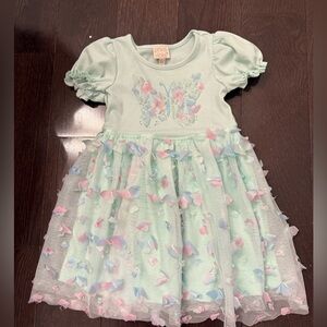 Pink and violet butterfly dress 4T